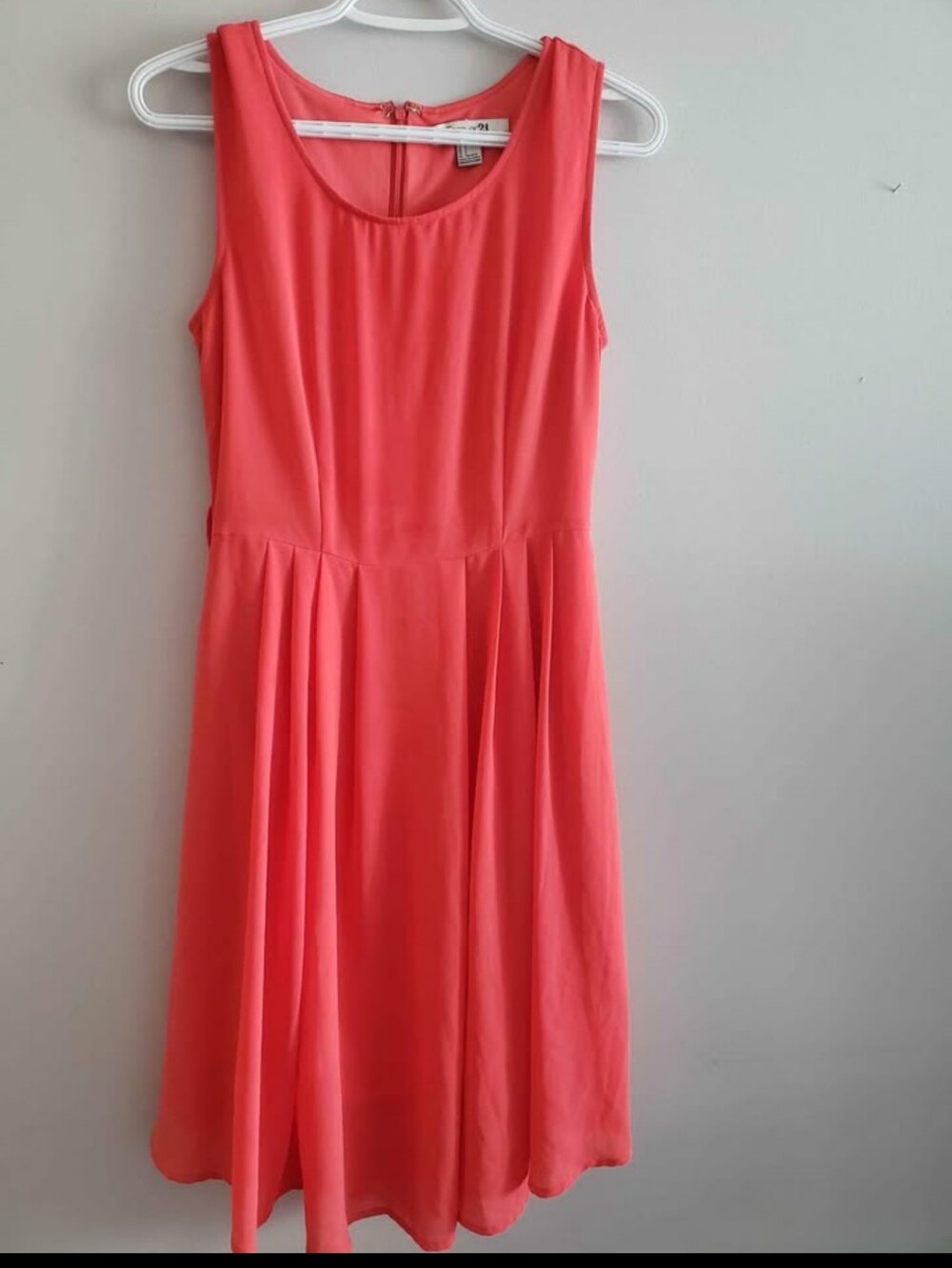 Forever 21 Coral Sleeveless Fit & Flare Dress